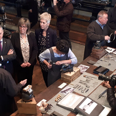 Elgoibarko Makina Erremintaren Museoan Lanbide tradizionalen zuzeneko erakustaldia.